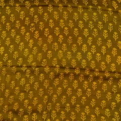 Mustard Color Modal Satin Printed Fabric