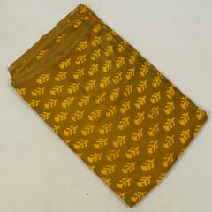 Mustard Color Modal Satin Printed Fabric