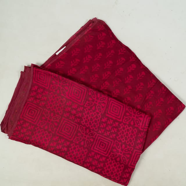 Majenta Color Modal Satin Printed Set (5 Mtr.)