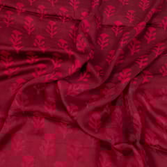 Majenta Color Modal Satin Printed Fabric