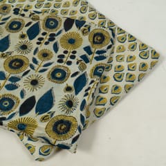 White Color Modal Satin Printed Set (5 Mtr.)