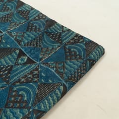 Blue Color Modal Satin Printed Fabric