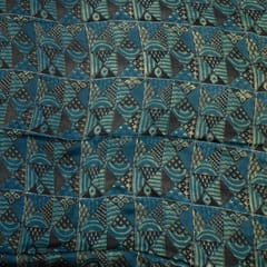 Blue Color Modal Satin Printed Fabric