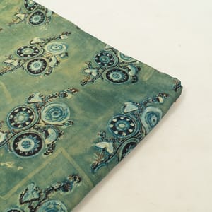 Green Color Modal Satin Printed Fabric