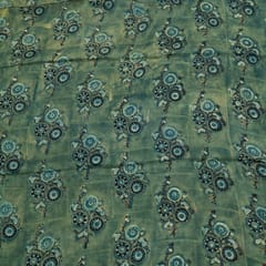 Green Color Modal Satin Printed Fabric