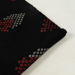 Black Color Modal Satin Printed Fabric