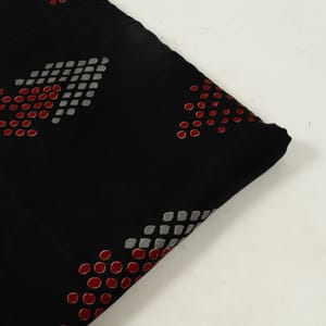 Black Color Modal Satin Printed Fabric