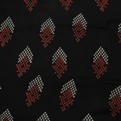 Black Color Modal Satin Printed Fabric