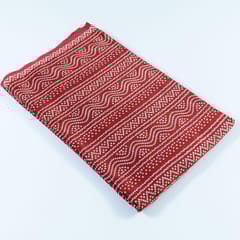 Maroon Colour Mashru Silk Ajrakh Printed Fabric (1.80Meter cut piece)