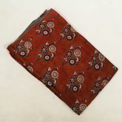 Maroon Color Modal Satin Printed Fabric (1.50Meter cut Piece)