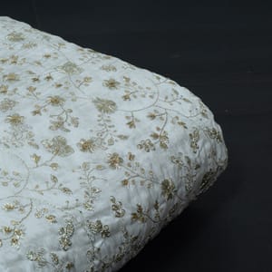 Dyeable Upada Embroidered Fabric