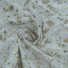 Dyeable Upada Embroidered Fabric