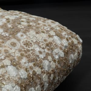 Dyeable Net Embroidered Fabric