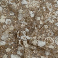 Dyeable Net Embroidered Fabric