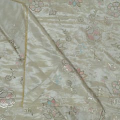 Dyeable Tissue Upada Embroidered Fabric