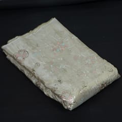 Dyeable Tissue Upada Embroidered Fabric