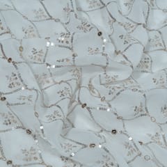 Dyeable Georgette Embroidered Fabric