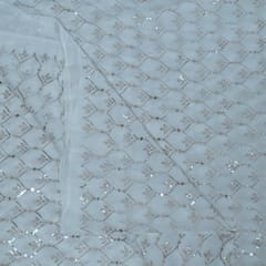 Dyeable Georgette Embroidered Fabric