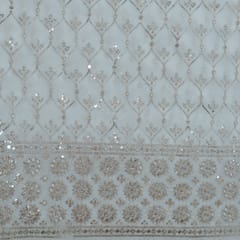 Dyeable Georgette Embroidered Fabric