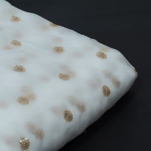 Dyeable Organza Embroidered Fabric