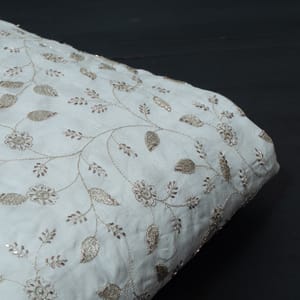 Dyeable Dola Silk Embroidered Fabric