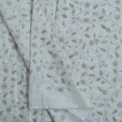 Dyeable Dola Silk Embroidered Fabric