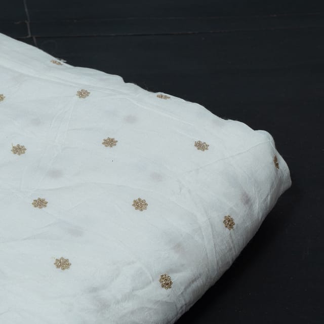 Dyeable Dola Silk Embroidered Fabric
