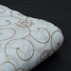 Dyeable Georgette Embroidered Fabric