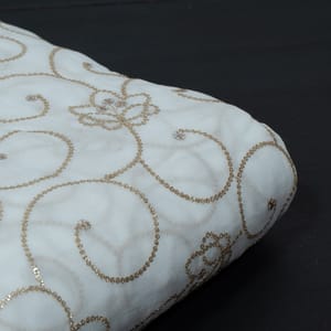 Dyeable Georgette Embroidered Fabric
