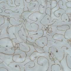 Dyeable Georgette Embroidered Fabric