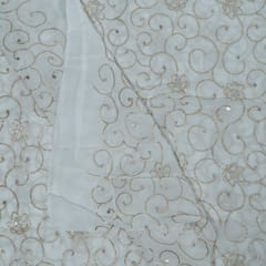 Dyeable Georgette Embroidered Fabric
