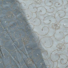 Dyeable Georgette Embroidered Fabric