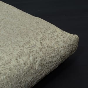 Dyeable Tissue Upada Zari Embroidered Fabric