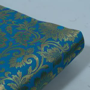Firozi Color Satin Brocade Fabric