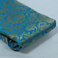 Firozi Color Satin Brocade Fabric
