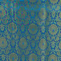 Firozi Color Satin Brocade Fabric