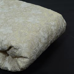 Dyeable Tissue Upada Zari Embroidered Fabric