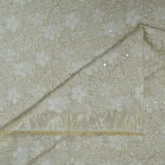 Dyeable Tissue Upada Zari Embroidered Fabric