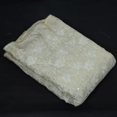 Dyeable Tissue Upada Zari Embroidered Fabric