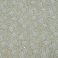 Dyeable Tissue Upada Zari Embroidered Fabric