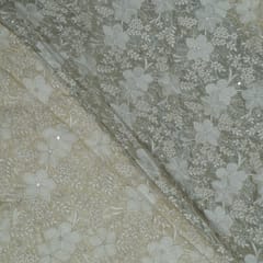 Dyeable Tissue Upada Zari Embroidered Fabric