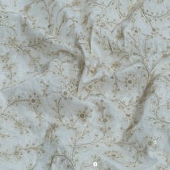 Dyeable Dola Silk Embroidered Fabric