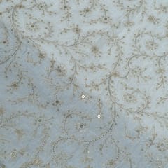 Dyeable Dola Silk Embroidered Fabric