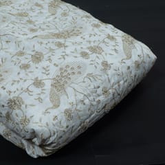 Dyeable Dola Silk Embroidered Fabric