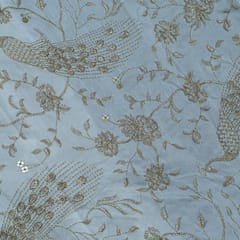 Dyeable Dola Silk Embroidered Fabric