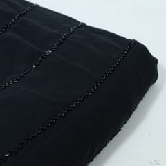 Black Color Georgette Embroidered Fabric