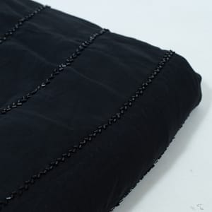 Black Color Georgette Embroidered Fabric