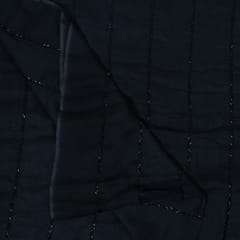 Black Color Georgette Embroidered Fabric