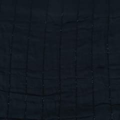 Black Color Georgette Embroidered Fabric