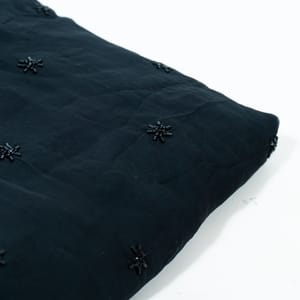 Black Color Georgette Embroidered Fabric